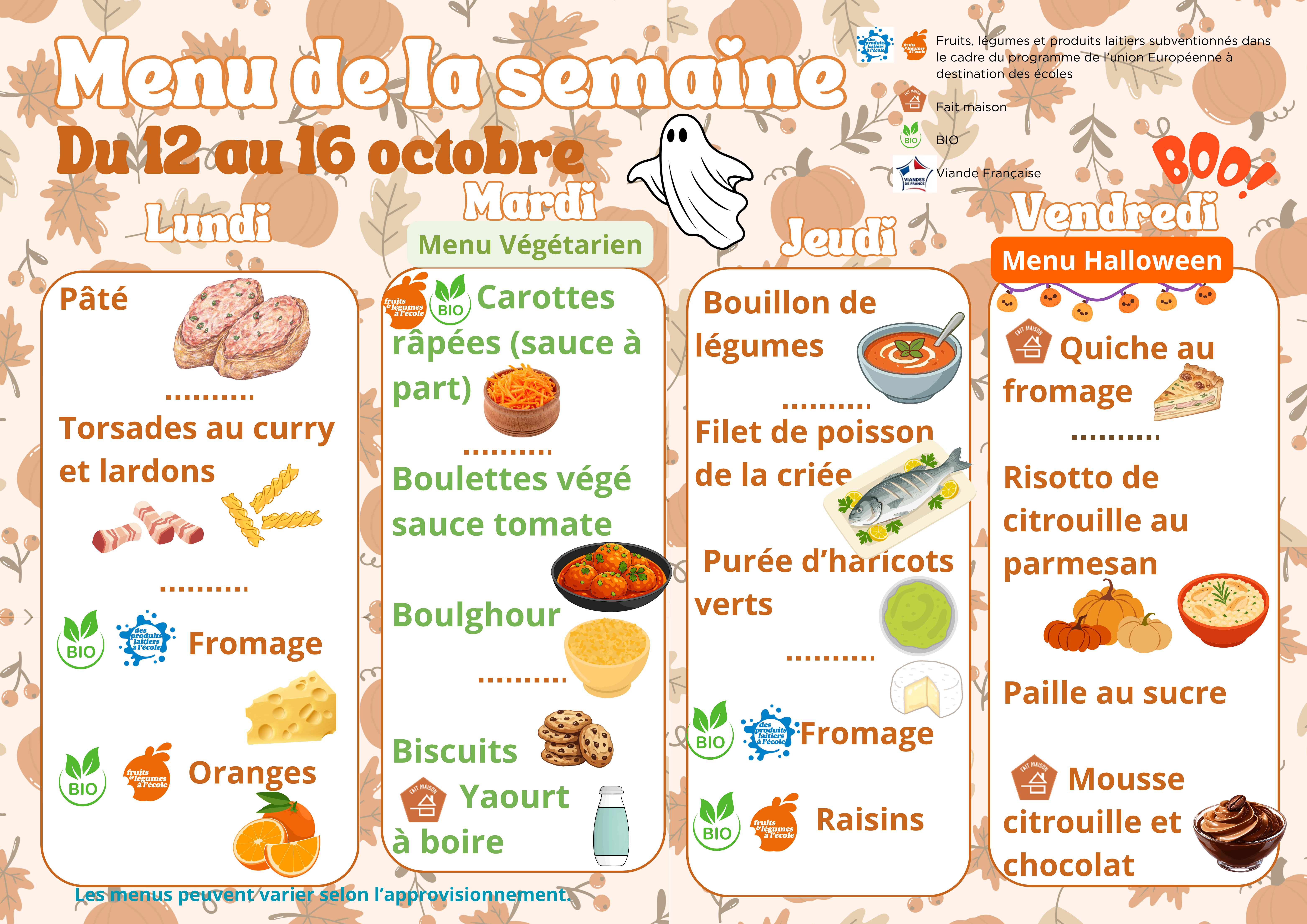 menu 12 octobre