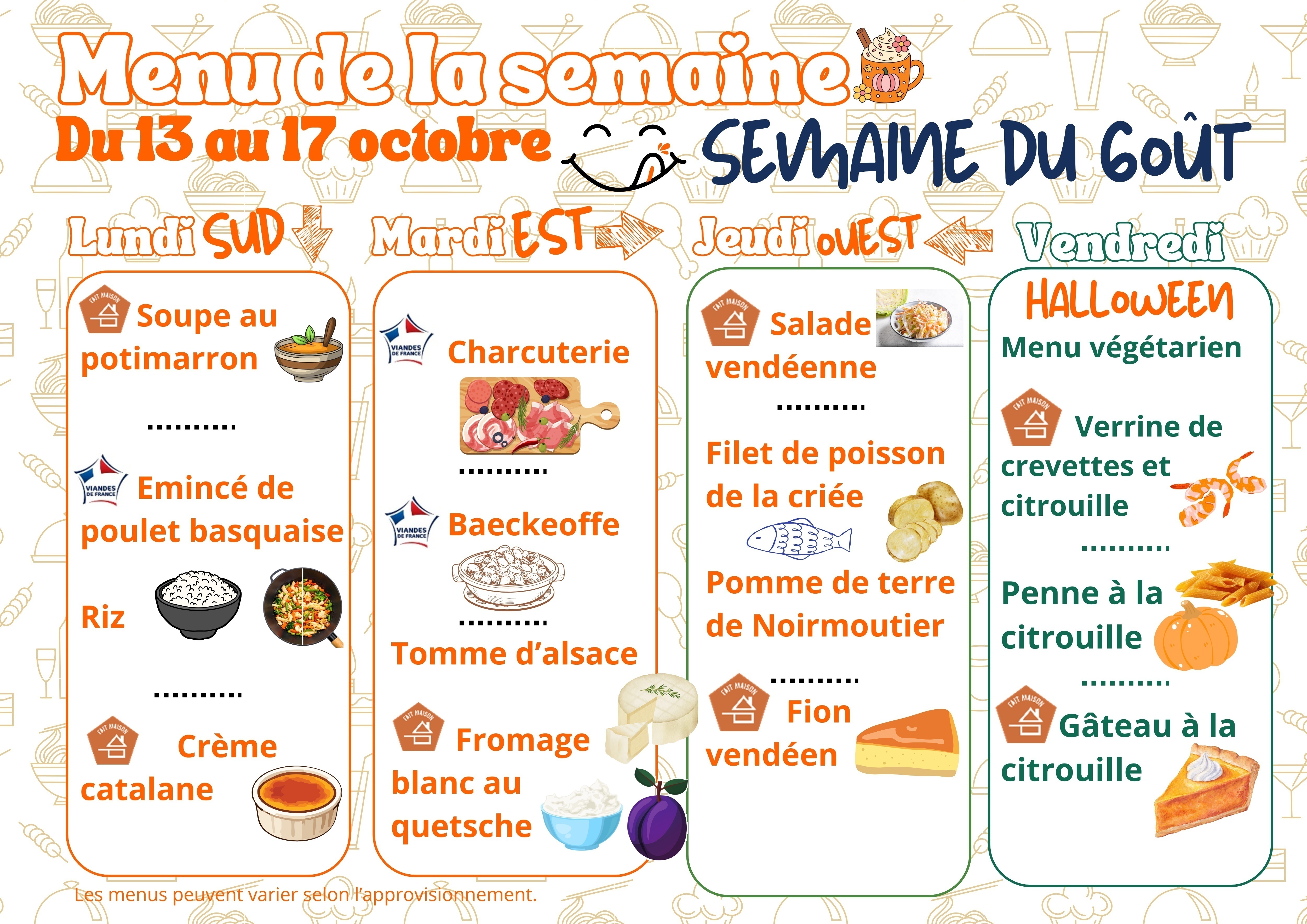Menu 13-19 octobre
