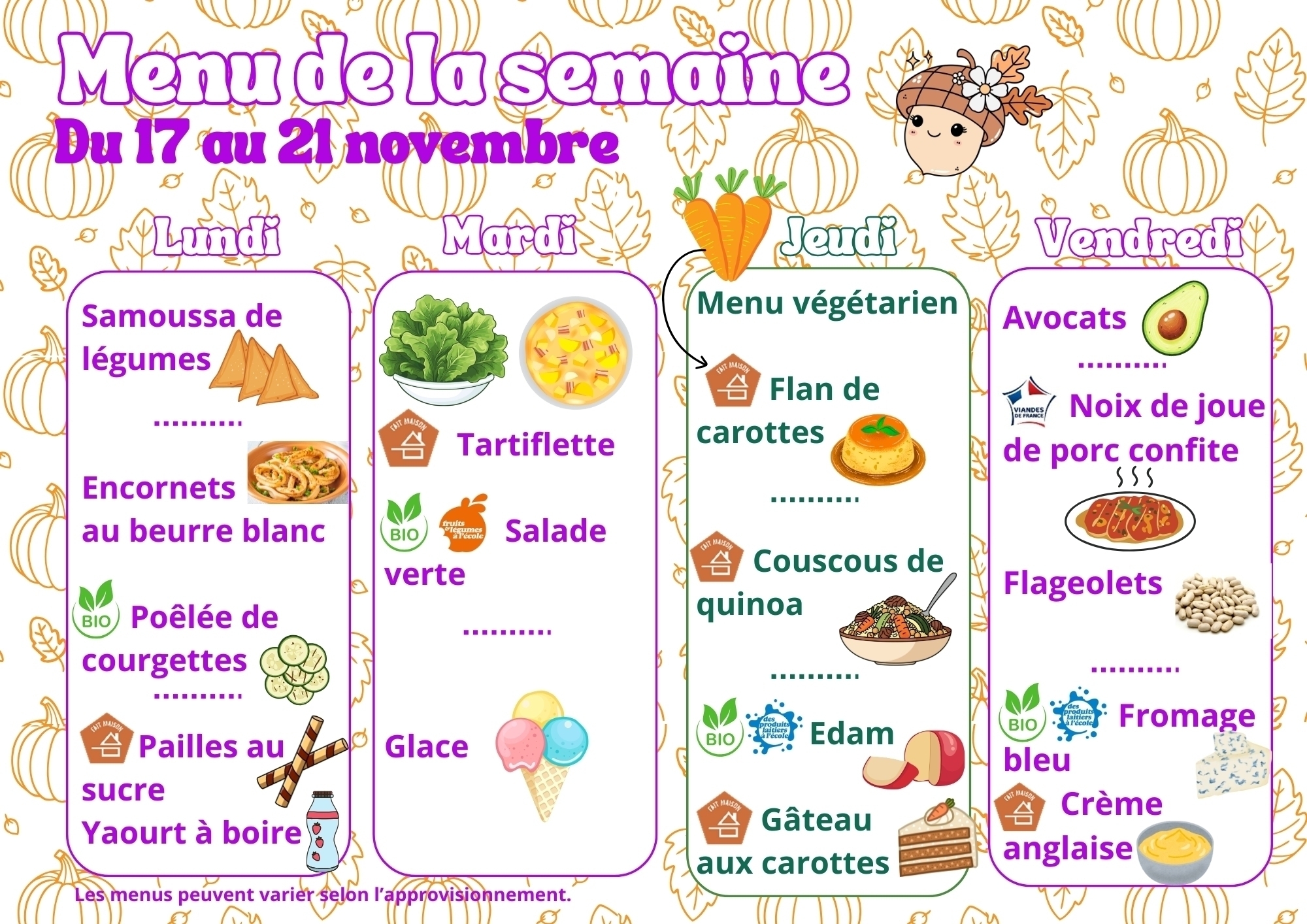 menu 17 novembre