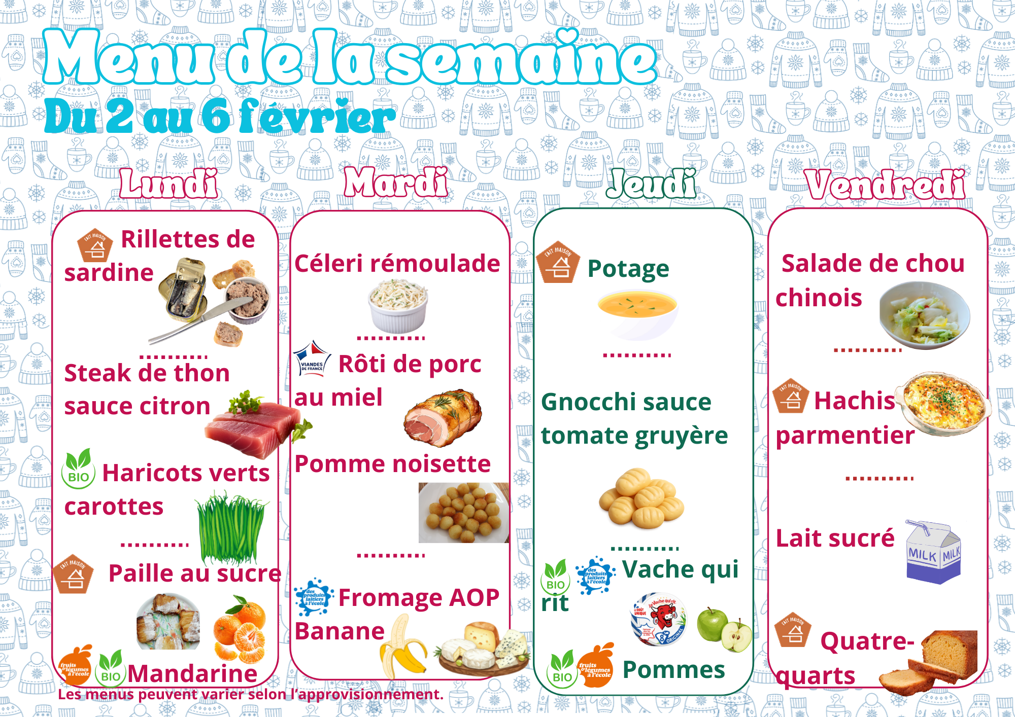 menu 2 février