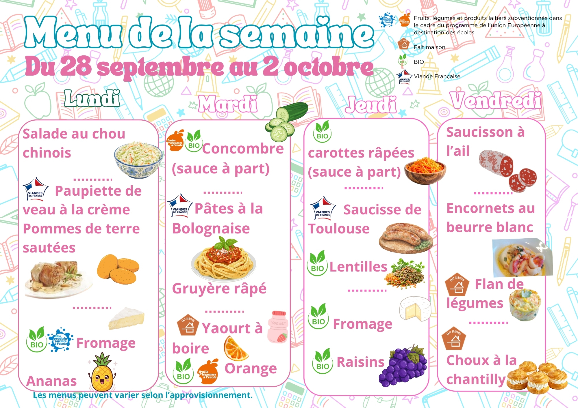 menu 27 septembre
