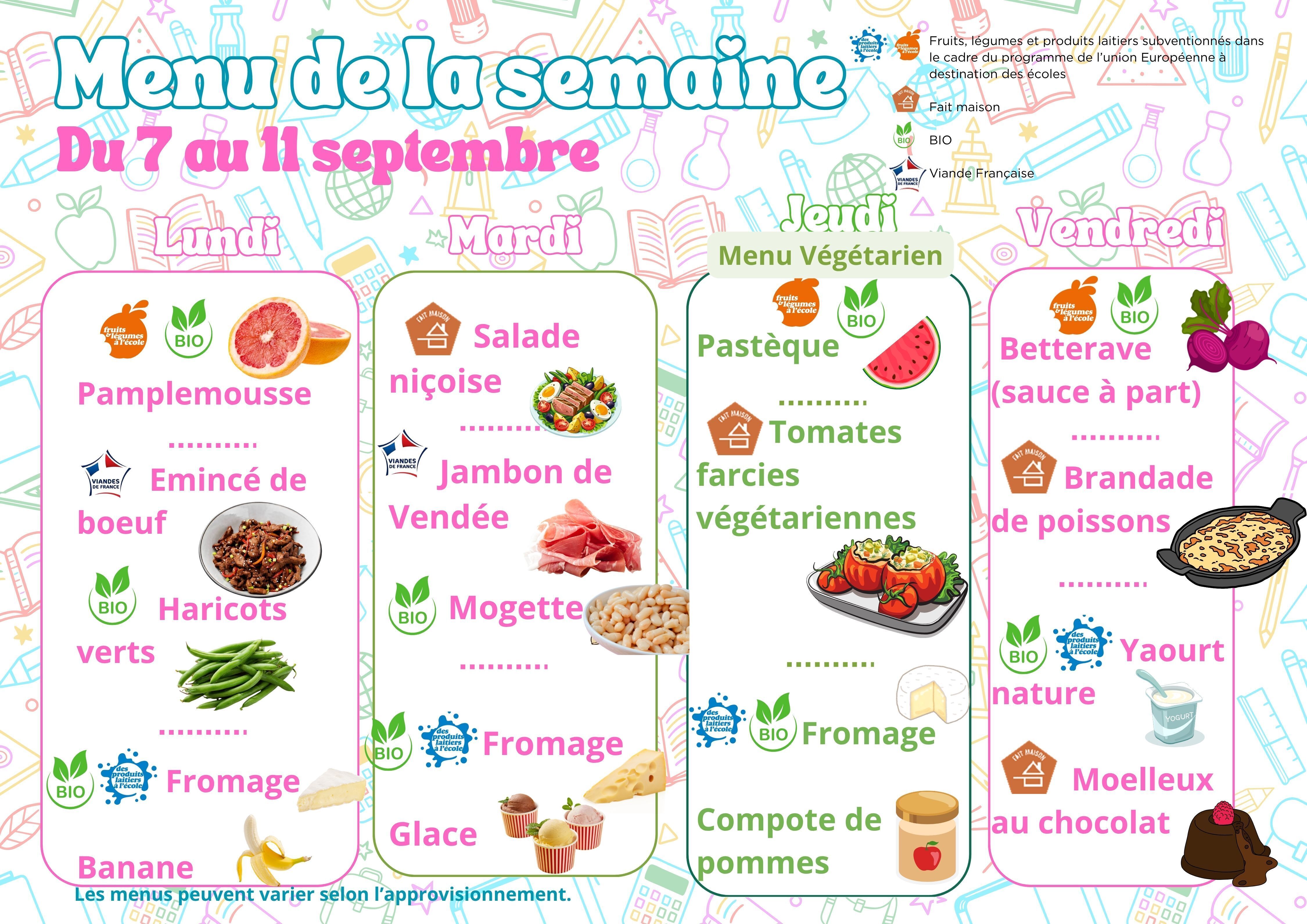 menu du 1septembre 2026