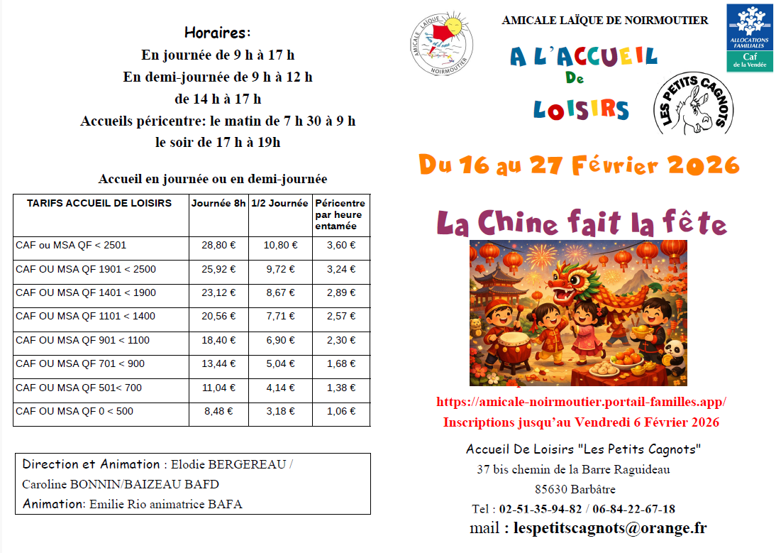 Programme des vacances de février les petits cagnots